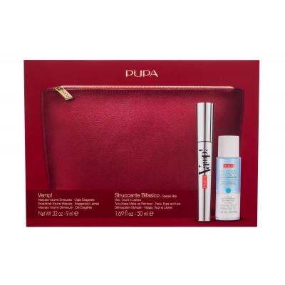 Pupa Vamp! Dárková kazeta řasenka Vamp! 9 ml + odličovací přípravek Struccante Bifasico Two-Phase Make-Up Remover 50 ml + kosmetická taštička