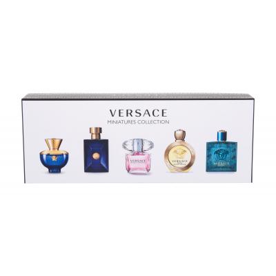 Versace Miniatures Collection Dárková kazeta toaletní voda Eros 5 ml + toaletní voda Eros Pour Femme 5 ml + toaletní voda Bright Crystal 5 ml + toaletní voda Pour Homme Dylan Blue 5 ml + parfémovaná voda Pour Femme Dylan Blue 5 ml