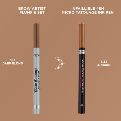 L&#039;Oréal Paris Infaillible Brows 48H Micro Tatouage Ink Pen Tužka na obočí pro ženy 1 g Odstín 6.32 Auburn
