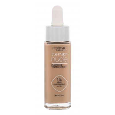 L'Oréal Paris True Match Nude Plumping Tinted Serum Make-up pro ženy 30 ml Odstín 4-5 Medium