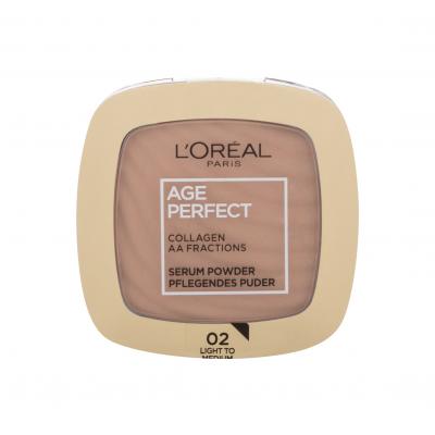 L'Oréal Paris Age Perfect Serum Powder Pudr pro ženy 9 g Odstín 02 Light To Medium