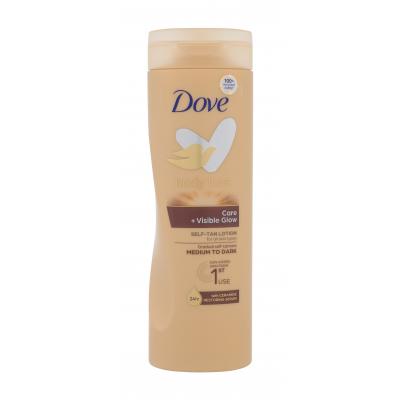 Dove Body Love Care + Visible Glow Self-Tan Lotion Samoopalovací přípravek pro ženy 400 ml Odstín Medium to Dark