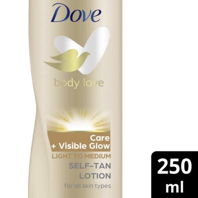 Dove Nourishing Body Care Visible Glow Samoopalovací přípravek pro ženy 250 ml Odstín Fair-Medium