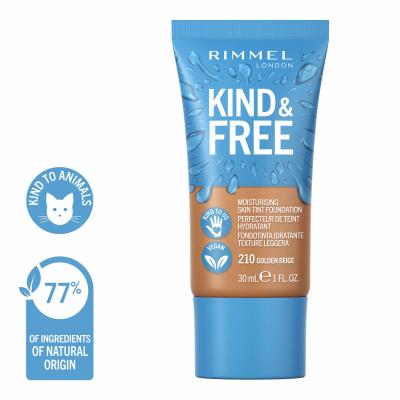 Rimmel London Kind &amp; Free Skin Tint Foundation Make-up pro ženy 30 ml Odstín 210 Golden Beige