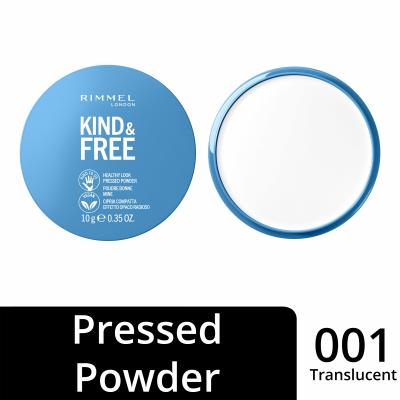 Rimmel London Kind &amp; Free Healthy Look Pressed Powder Pudr pro ženy 10 g Odstín 01 Translucent