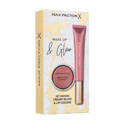 Max Factor Wake Up & Glow Dárková kazeta lesk na rty Colour Elixir Lip Cushion 9 ml + tvářenka Miracle Touch Creamy Blush 3 g 03 Soft Copper