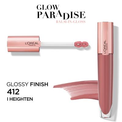 L&#039;Oréal Paris Glow Paradise Balm In Gloss Lesk na rty pro ženy 7 ml Odstín 412 I Heighten