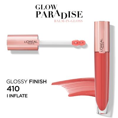 L&#039;Oréal Paris Glow Paradise Balm In Gloss Lesk na rty pro ženy 7 ml Odstín 410 I Inflate