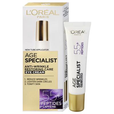 L&#039;Oréal Paris Age Specialist 55+ Peptides &amp; Caffeine Eye Cream Oční krém pro ženy 15 ml