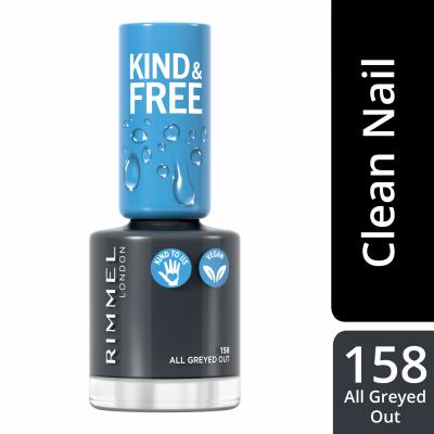 Rimmel London Kind &amp; Free Lak na nehty pro ženy 8 ml Odstín 158 All Greyed Out