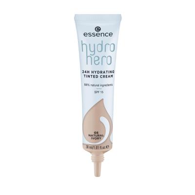 Essence Hydro Hero 24H Hydrating Tinted Cream SPF15 Make-up pro ženy 30 ml Odstín 05 Natural Ivory