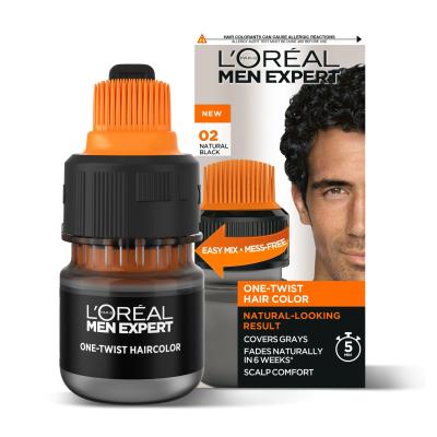 L&#039;Oréal Paris Men Expert One-Twist Hair Color Barva na vlasy pro muže 50 ml Odstín 02 Real Black