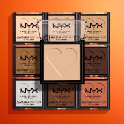 NYX Professional Makeup Can&#039;t Stop Won&#039;t Stop Mattifying Powder Pudr pro ženy 6 g Odstín 03 Light Medium