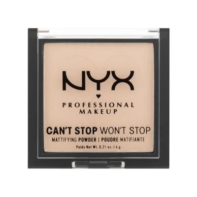 NYX Professional Makeup Can't Stop Won't Stop Mattifying Powder Pudr pro ženy 6 g Odstín 02 Light