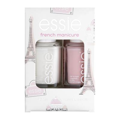 Essie French Manicure Dárková kazeta lak na nehty 13,5 ml + lak na nehty 13,5 ml Mademoiselle