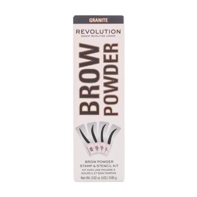Makeup Revolution London Brow Powder Stamp & Stencil Pudr na obočí pro ženy 0,65 g Odstín Granite