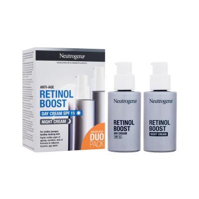 Neutrogena Retinol Boost Duo Pack Dárková kazeta denní pleťový krém Retinol Boost Day Cream SPF15 50 ml + noční pleťový krém Retinol Boost Night Cream 50 ml