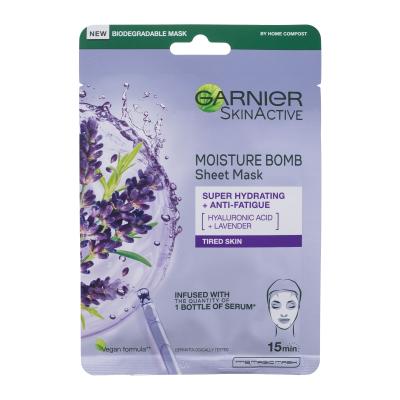 Garnier SkinActive Moisture Bomb Super Hydrating + Anti-Fatigue Pleťová maska pro ženy 1 ks