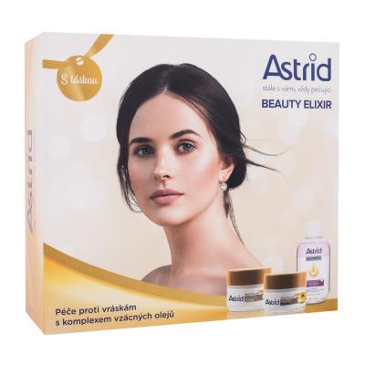 Astrid Beauty Elixir Dárková kazeta denni pleťový krém Beauty Elixir Day Cream 50 ml + noční pleťový krém Beauty Elixir Night Cream 50 ml + odličovač očí a rtů Aqua Biotic Aqua Biotic Two-Phase Remover 125 ml