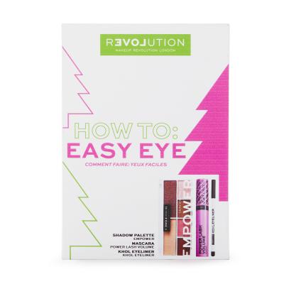 Revolution Relove How To: Easy Eye Dárková kazeta řasenka Power Lash Volume Mascara 7 ml + paletka očních stínů Empower Shadow Palette 5,2 g + oční linky Khol Eyeliner 1,2 g Black