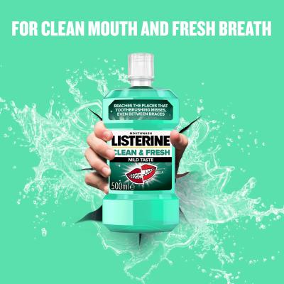 Listerine Clean &amp; Fresh Mild Taste Mouthwash Ústní voda 500 ml