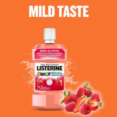 Listerine Smart Rinse Mild Berry Mouthwash Ústní voda pro děti 250 ml