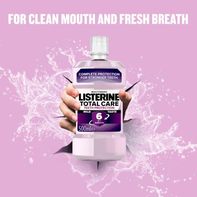 Listerine Total Care Teeth Protection Mild Taste Mouthwash 6 in 1 Ústní voda 500 ml