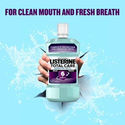 Listerine Total Care Sensitive Teeth Mild Taste Mouthwash 6 in 1 Ústní voda 500 ml