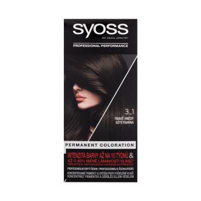Syoss Permanent Coloration Barva na vlasy pro ženy 50 ml Odstín 3-1 Dark Brown