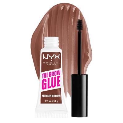 NYX Professional Makeup The Brow Glue Instant Brow Styler Gel a pomáda na obočí pro ženy 5 g Odstín 03 Medium Brown