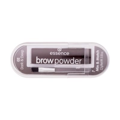 Essence Brow Powder Set Pudr na obočí pro ženy 2,3 g Odstín 02 Dark & Deep