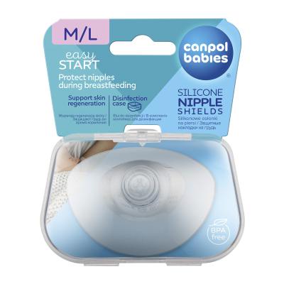 Canpol babies Easy Start Silicone Nipple Shields M/L Vložky do podprsenky pro ženy 2 ks