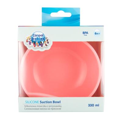 Canpol babies Silicone Suction Bowl Pink Nádobí pro děti 330 ml