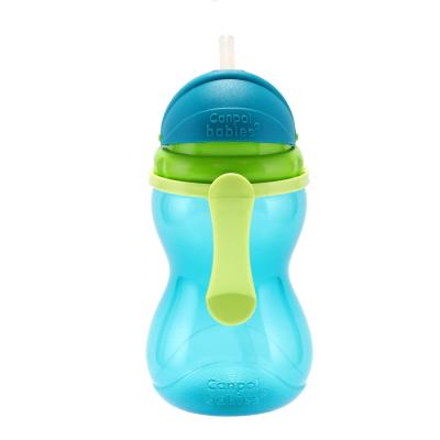 Canpol babies Active Cup Sport Cup With Flip-Top Straw Blue Hrneček pro děti 370 ml