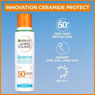 Garnier Ambre Solaire Sensitive Advanced Invisible Protection Mist SPF50+ Opalovací přípravek na tělo 150 ml