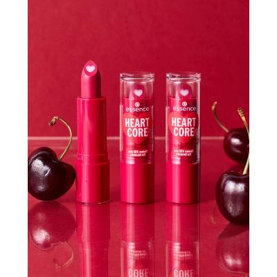 Essence Heart Core Fruity Lip Balm Balzám na rty pro ženy 3 g Odstín 01 Crazy Cherry