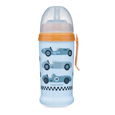 Canpol babies Active Cup Non-Spill Sport Cup Cars Blue Hrneček pro děti 350 ml