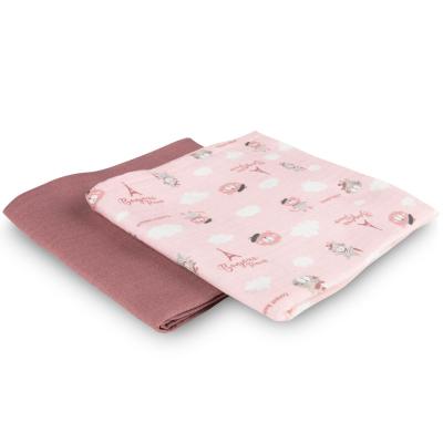Canpol babies Bonjour Paris Muslin Squares Diapers Pink Látková plena pro děti 2 ks