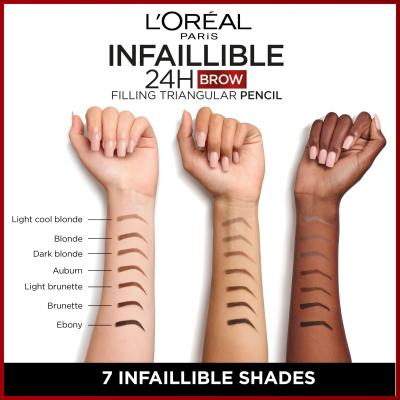 L&#039;Oréal Paris Infaillible Brows 24H Filling Triangular Pencil Tužka na obočí pro ženy 1 ml Odstín 03 Dark Brunette
