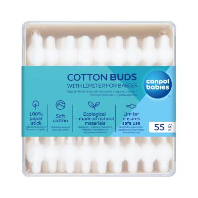 Canpol babies Cotton Buds With Limiter Vatové tyčinky pro děti 56 ks