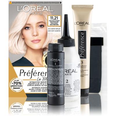 L&#039;Oréal Paris Préférence Le Blonding Barva na vlasy pro ženy 1 ks Odstín 11.21 Ultra Light Cold Pearl Blonde
