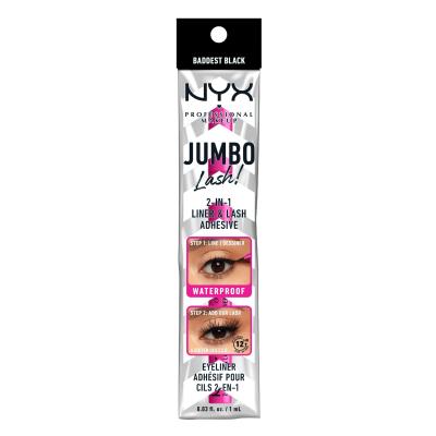 NYX Professional Makeup Jumbo Lash! 2in1 Liner &amp; Lash Adhesive Oční linka pro ženy 1 ml Odstín 01 Black