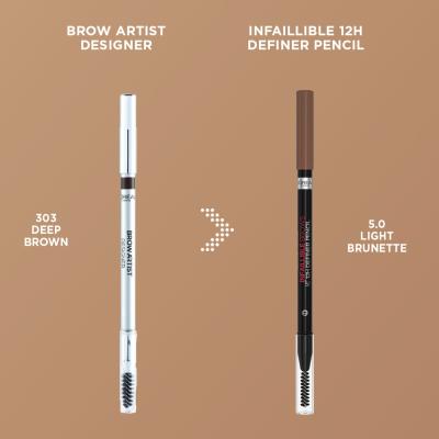 L&#039;Oréal Paris Infaillible Brows 12H Definer Pencil Tužka na obočí pro ženy 1 g Odstín 3.0 Brunette