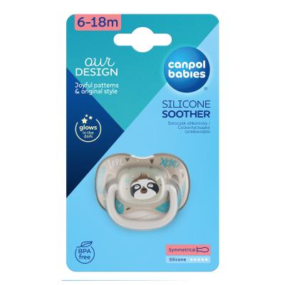 Canpol babies Exotic Animals Silicone Soother Sloth 6-18m Dudlík pro děti 1 ks