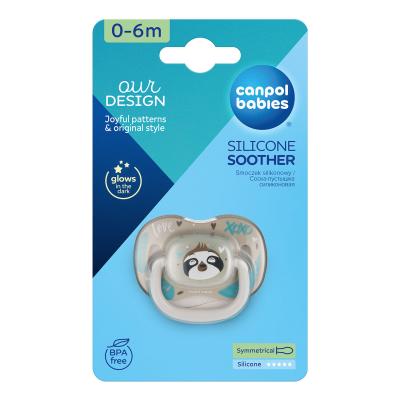 Canpol babies Exotic Animals Silicone Soother Sloth 0-6m Dudlík pro děti 1 ks