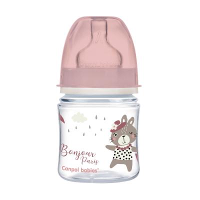 Canpol babies Bonjour Paris Easy Start Anti-Colic Bottle Pink 0m+ Kojenecká lahev pro děti 120 ml