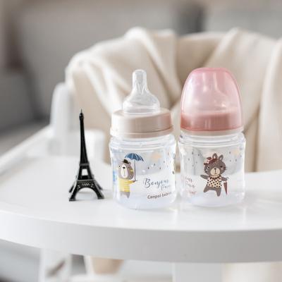 Canpol babies Bonjour Paris Easy Start Anti-Colic Bottle Pink 0m+ Kojenecká lahev pro děti 120 ml