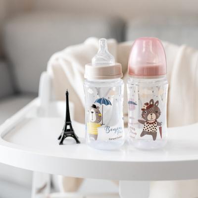 Canpol babies Bonjour Paris Easy Start Anti-Colic Bottle Blue 3m+ Kojenecká lahev pro děti 240 ml