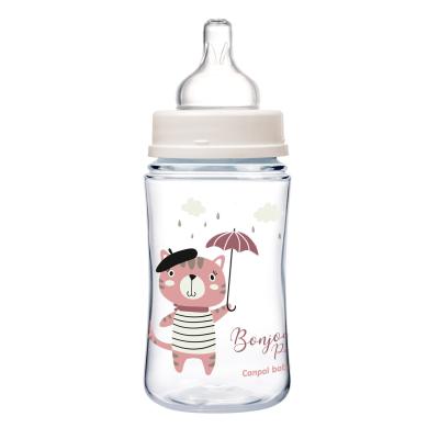 Canpol babies Bonjour Paris Easy Start Anti-Colic Bottle Pink 3m+ Kojenecká lahev pro děti 240 ml