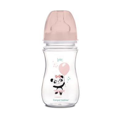 Canpol babies Exotic Animals Easy Start Anti-Colic Bottle Pink 3m+ Kojenecká lahev pro děti 240 ml
